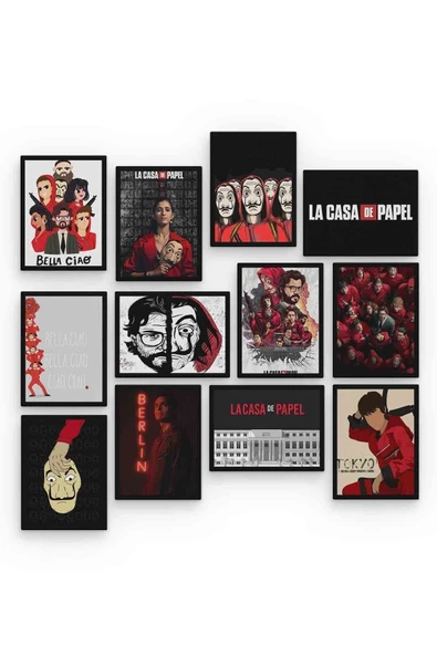 La Casa De Papel 12 Parça Mdf (ahşap) Tablo Ofis Boyu - Resim 2