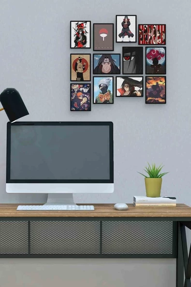 Itachi Uchiha 12 Parça Mdf (ahşap) Tablo Ofis Boyu