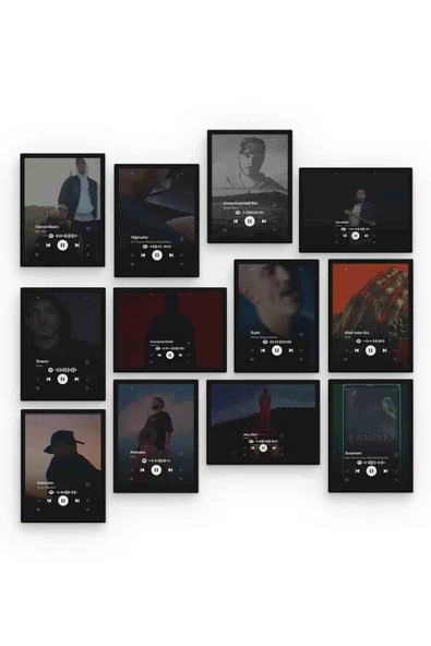 Rap Spotify 12 Parça Mdf (ahşap) Tablo Ofis Boyu - 2