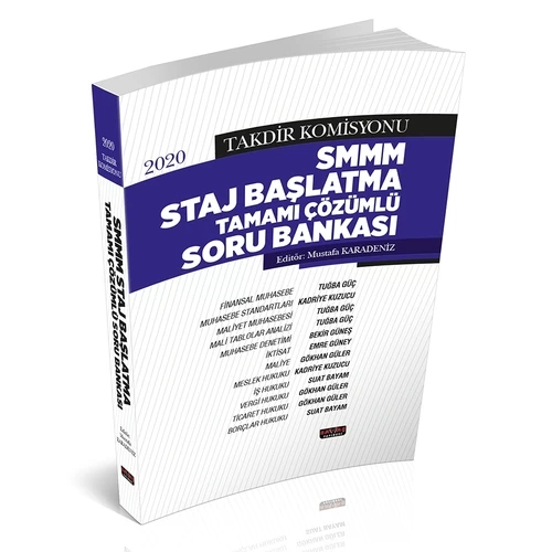 Takdir Komisyonu SMMM Staj Başlatma Soru Bankası Savaş Yayınevi 2020