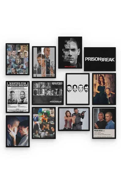 Prison Break 12 Parça Mdf (ahşap) Tablo Ofis Boyu - 2