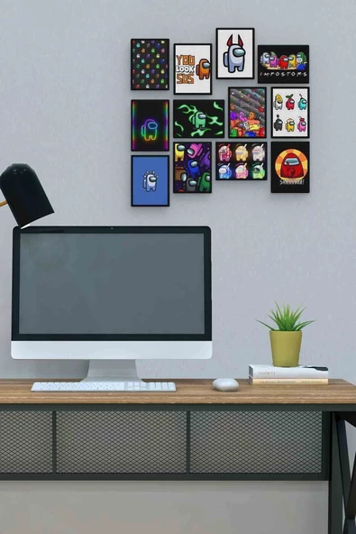 Among Us 12 Parça Mdf (ahşap) Tablo Ofis Boyu
