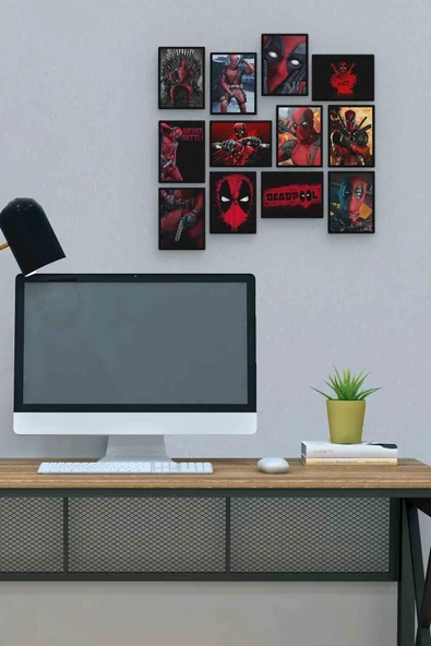 Deadpool 12 Parça Mdf (ahşap) Tablo Ofis Boyu