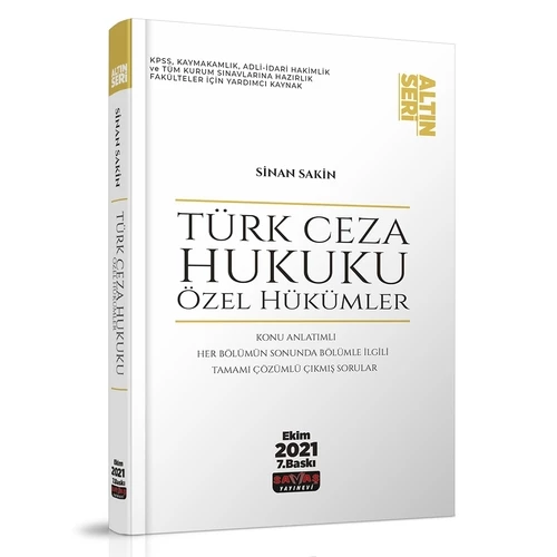 Türk Ceza Hukuku Özel Hükümler Konu Anlatımı - Sinan Sakin 2021 - Kampanyalı