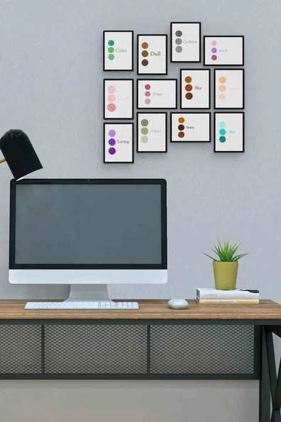 Daireler 12 Parça Mdf (ahşap) Tablo Ofis Boyu