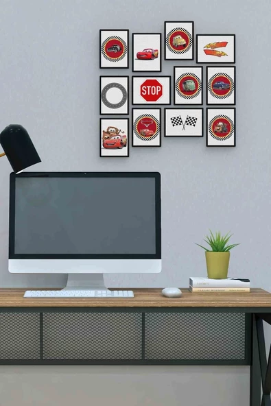 Şimşek Mcqueen 12 Parça Mdf (ahşap) Tablo Ofis Boyu