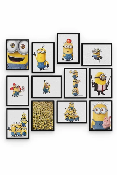Minions 12 Parça Ahşap Mdf Tablo Zlltb253 - 2