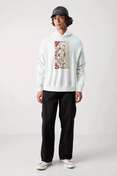 BASKILI KAPŞONLU SWEATSHİRT fm1.120BÖ