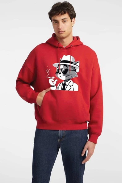 BASKILI KAPŞONLU SWEATSHİRT fm1.124KÖ