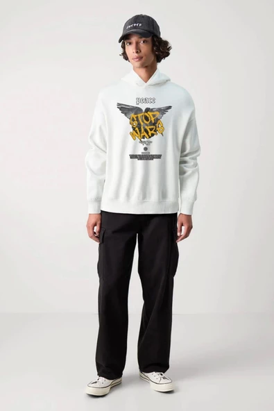 BASKILI KAPŞONLU SWEATSHİRT fm1.137BÖ ürün görseli