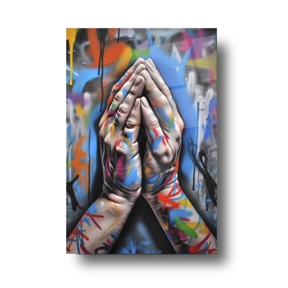 Grafiti Eller Cam Tablo | Hediyelik, Dekoratif, Ofis, Mutfak - 7