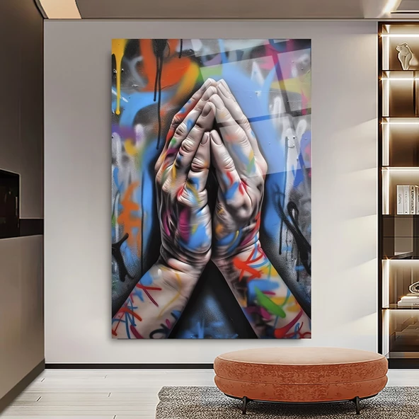 Grafiti Eller Cam Tablo | Hediyelik, Dekoratif, Ofis, Mutfak - 6