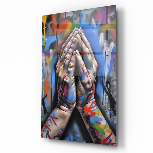 Grafiti Eller Cam Tablo | Hediyelik, Dekoratif, Ofis, Mutfak - 2