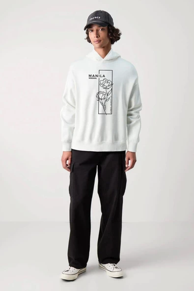 BASKILI KAPŞONLU SWEATSHİRT fm1.132BÖ ürün görseli