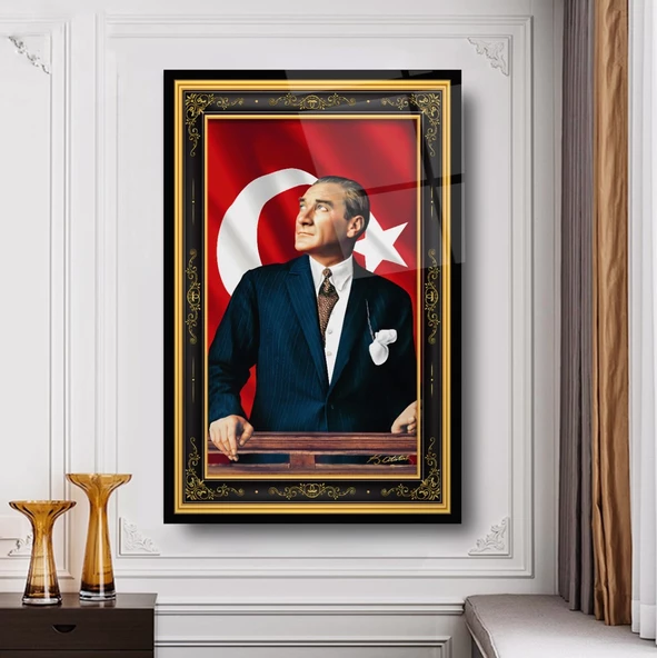 Atatürk Cam Tablo | Hediyelik, Dekoratif, Ofis, Mutfak - 7