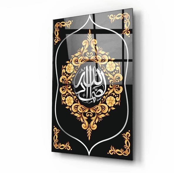 Allahu Samed Cam Tablo | Hediyelik, Dekoratif, Ofis, Mutfak - 2