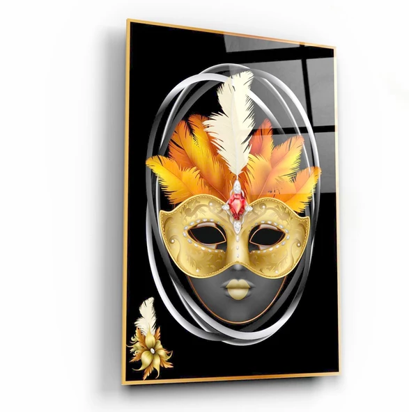Maske Cam Tablo | Hediyelik, Dekoratif, Ofis, Mutfak
