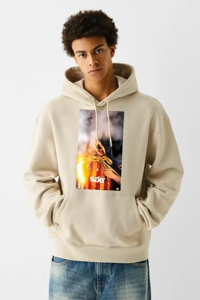 BASKILI KAPŞONLU SWEATSHİRT fm1.170BJÖ ürün görseli