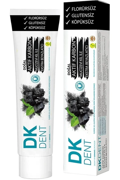 Dermokil Dkdent Aktif Karbon & Kil Beyazlatıcı Diş Macunu 75 ml
