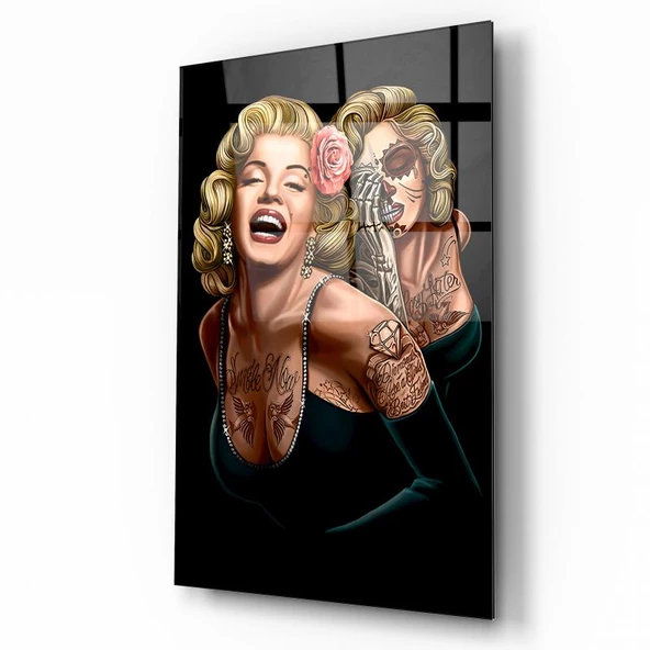 Marilyn Monroe Cam Tablo | Hediyelik, Dekoratif, Ofis, Mutfak - 2