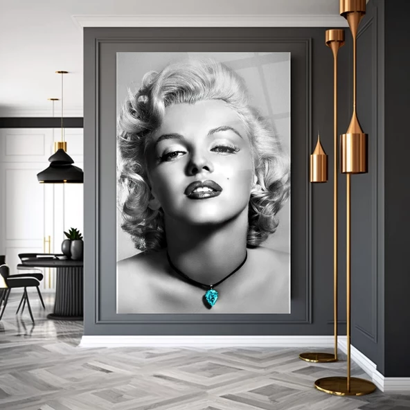 Marilyn Monroe Cam Tablo | Hediyelik, Dekoratif, Ofis, Mutfak - 7