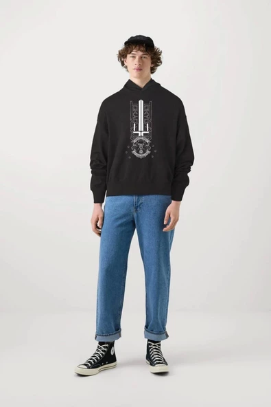 BASKILI KAPŞONLU SWEATSHİRT fm1.151SÖ