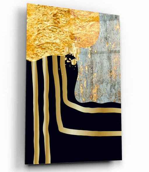 Gold Desenler Cam Tablo | Hediyelik, Dekoratif, Ofis, Mutfak