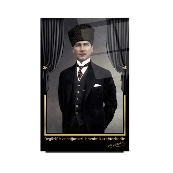 Atatürk Cam Tablo | Hediyelik, Dekoratif, Ofis, Mutfak - 3