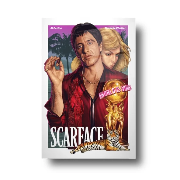 Scarface Tony Montana Cam Tablo | Hediyelik, Dekoratif, Ofis, Mutfak - 7