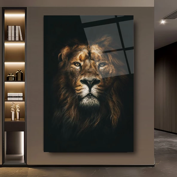 Aslan Cam Tablo | Hediyelik, Dekoratif, Ofis, Mutfak - 5