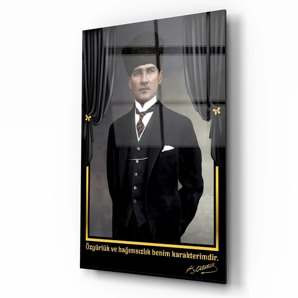 Atatürk Cam Tablo | Hediyelik, Dekoratif, Ofis, Mutfak - 2