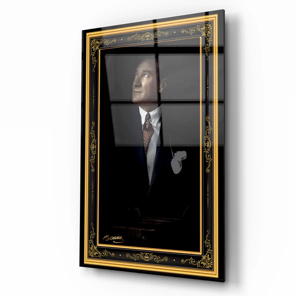 Atatürk Cam Tablo | Hediyelik, Dekoratif, Ofis, Mutfak - 2