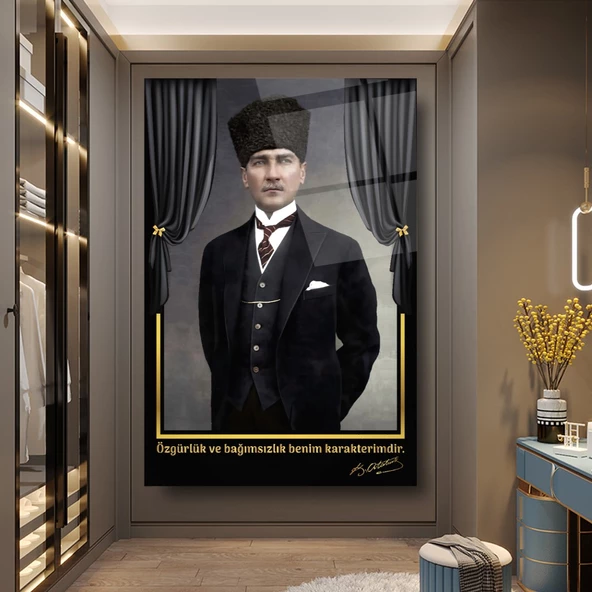 Atatürk Cam Tablo | Hediyelik, Dekoratif, Ofis, Mutfak - 6