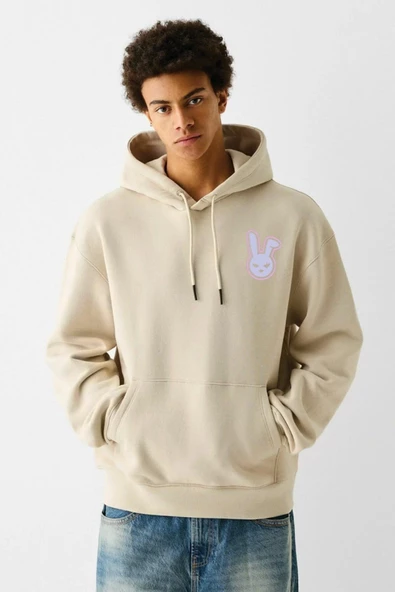 BASKILI KAPŞONLU SWEATSHİRT fm1.154BJÖ ürün görseli