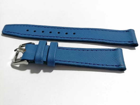 Fado  &Her Saate Uyumlu greyzi  Hakiki Deri Saat Kordonu 18   mm  (143)  Mavi - Resim 2