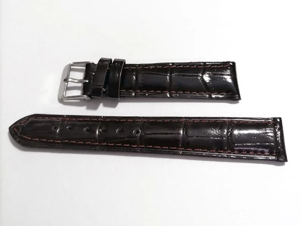 Fado  &Her Saate Uyumlu  Hakiki Deri Saat Kordonu 18   mm  (140) Koyu   kahverengi - Resim 2