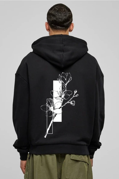 BASKILI KAPŞONLU SWEATSHİRT fm1SÖ ürün görseli 1