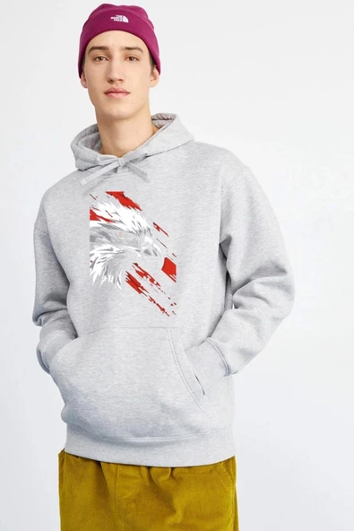 BASKILI KAPŞONLU SWEATSHİRT fm1.183GÖ