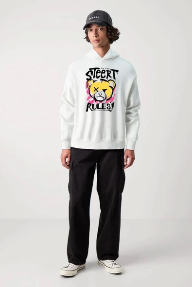 BASKILI KAPŞONLU SWEATSHİRT fm1.149BÖ ürün görseli 1