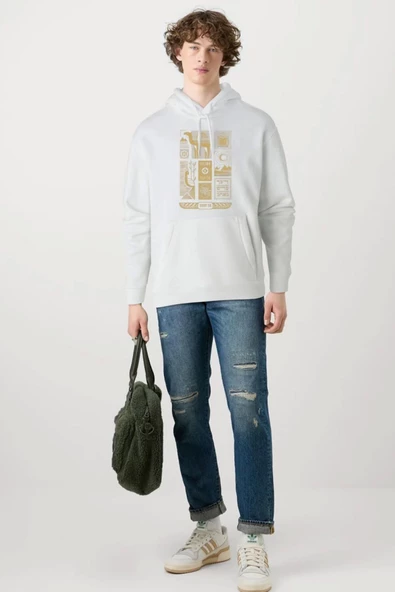 BASKILI KAPŞONLU SWEATSHİRT fm1.192BÖ ürün görseli