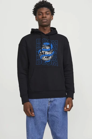 BASKILI KAPŞONLU SWEATSHİRT fm1.186SÖ ürün görseli