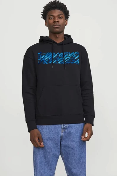 BASKILI KAPŞONLU SWEATSHİRT fm1.195SÖ ürün görseli 1