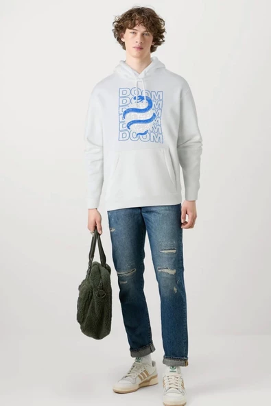 BASKILI KAPŞONLU SWEATSHİRT fm1.186BÖ