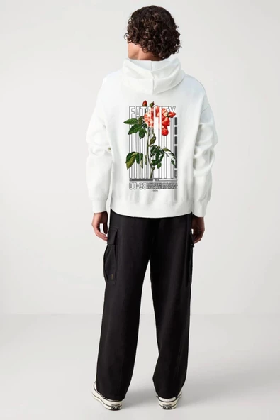 Unisex Baskılı Kapşonlu 3 İplik Hoodie Sweathirt  fm1.19BA ürün görseli