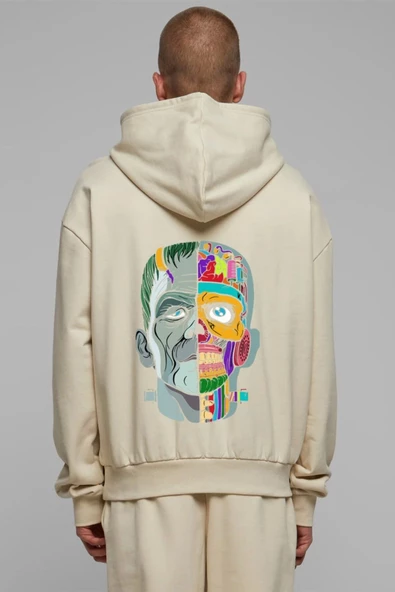 Unisex Baskılı Kapşonlu 3 İplik Hoodie Sweathirt  fm1.17BJA ürün görseli