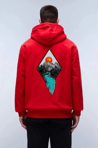 Unisex Baskılı Kapşonlu 3 İplik Hoodie Sweathirt  fm1.18KA ürün görseli