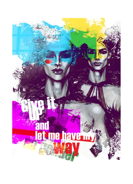 Give it Up and  Let Me Have My Way Kadın Cam Tablo | Hediyelik, Dekoratif, Ofis, Mutfak - 3