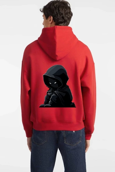 Unisex Baskılı Kapşonlu 3 İplik Hoodie Sweathirt  fm1.56KA