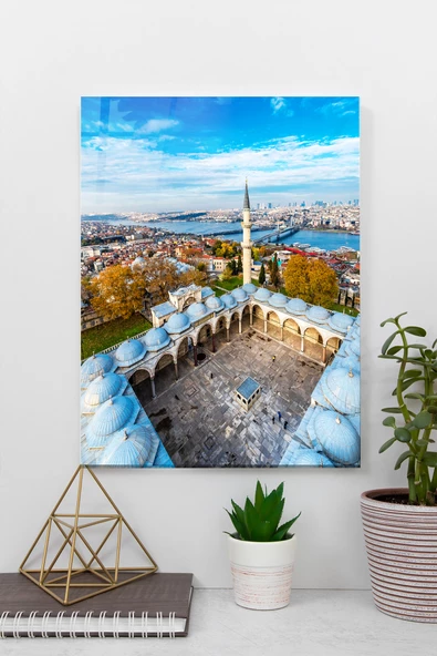 Süleymaniye Camii İstanbul Manzarası Cam Tablo | Hediyelik, Dekoratif, Ofis, Mutfak