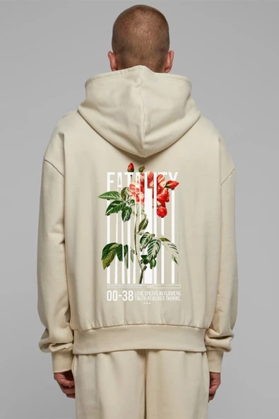 Unisex Baskılı Kapşonlu 3 İplik Hoodie Sweathirt  fm1.19BJA ürün görseli 1